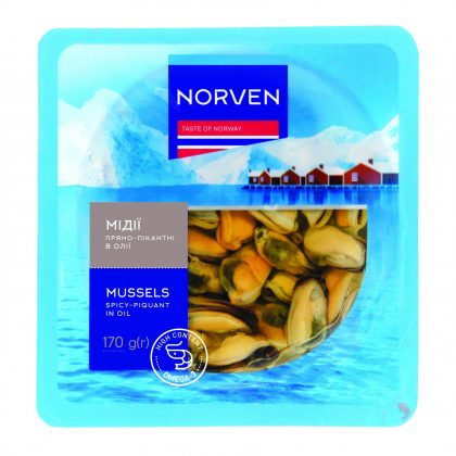 Мидии Пикантные в масле 170г